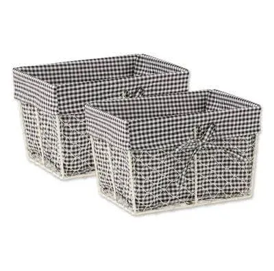 Design Imports Chicken Wire Gingham Check Liner Baskets