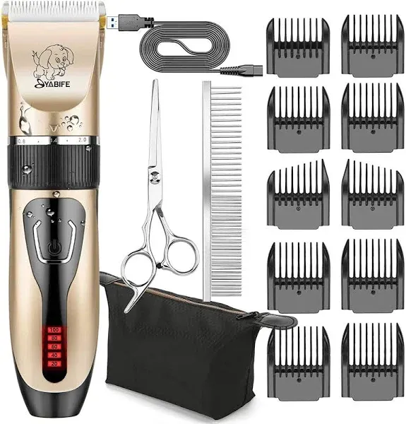 Dog Clippers USB Rechargeable Cordless Dog Grooming Kit