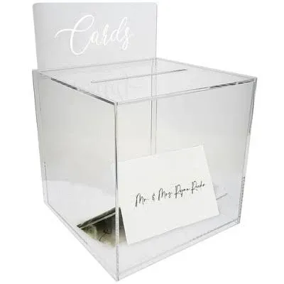 OnDisplay 10" Luxe Acrylic Clear Wedding Card Money Box