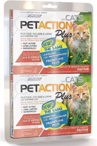 Pet Action Plus Cat Flea &amp; Tick Applicator over 1.5 lb exp 2026 