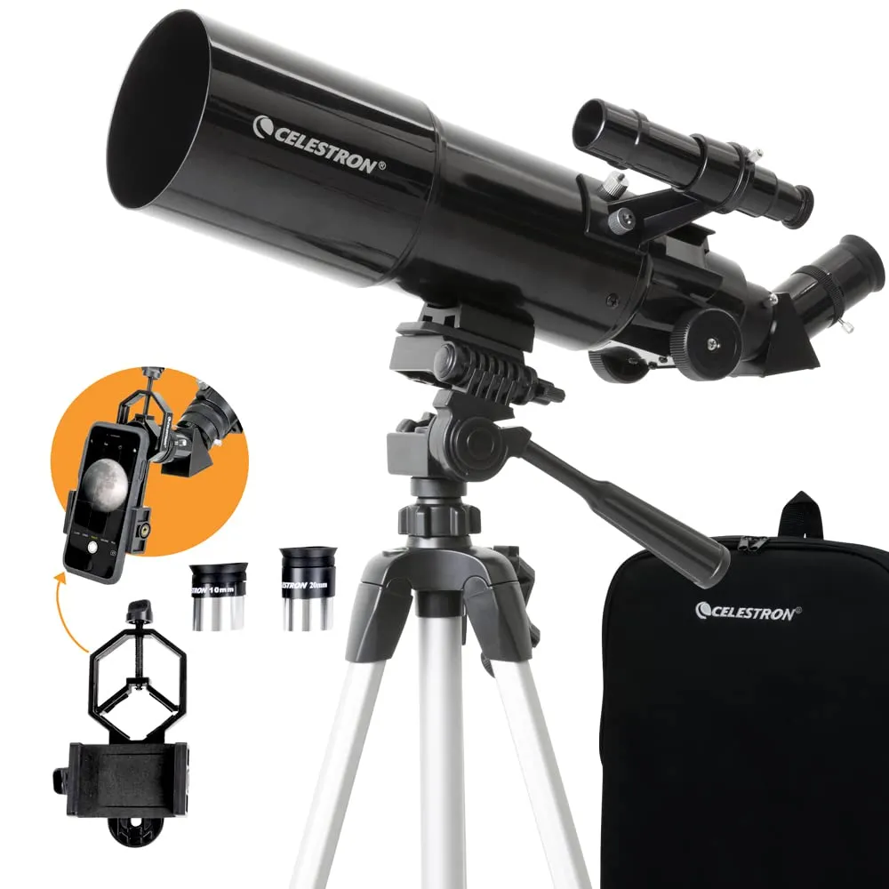 Celestron Travel Scope 80 Portable Telescope with Smartphone Adaptor