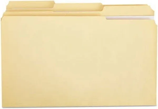 Universal Double-Ply Top Tab Manila File Folders 1/3-Cut Tabs Legal Size 100/Box