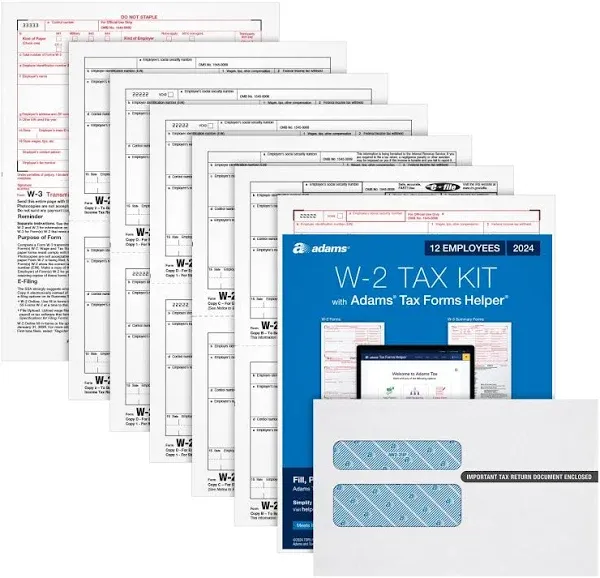 Adams 2024 W2 Tax Forms Kit