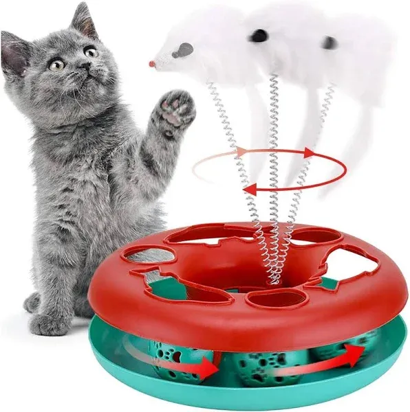 Cat Toys Cat Toys for Indoor CatsInteractiv<wbr/>e Kitten Toys Roller Tracks with C...