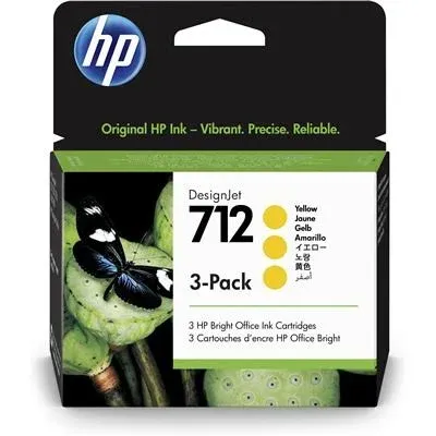 HP 712 Yellow Ink Cartridge 3-Pack