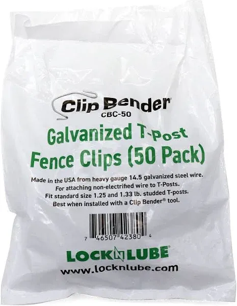 LockNLube Galvanized T-Post Fence Clips