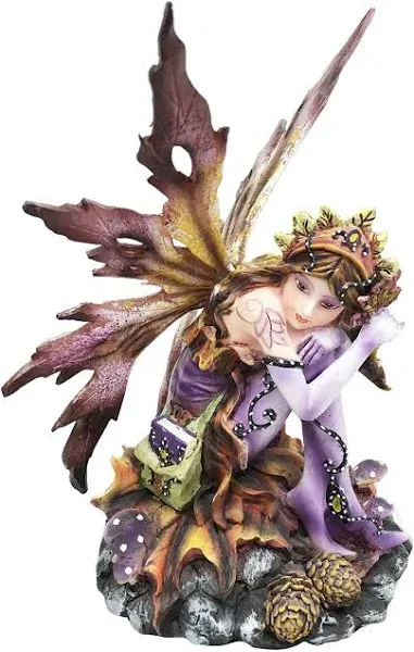 George S. Chen Imports Purple Fairy Sitting Collectible Figurine