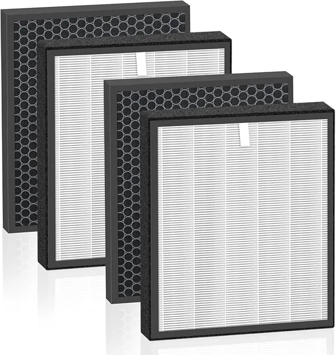 LifeSupplyUSA 2-in-1 True HEPA Air Cleaner Replacement Filter + Activated Carbon Charcoal Compatible with Levoit LV-PUR131, LV-PUR131-RF Air Purifiers (3-Pack)