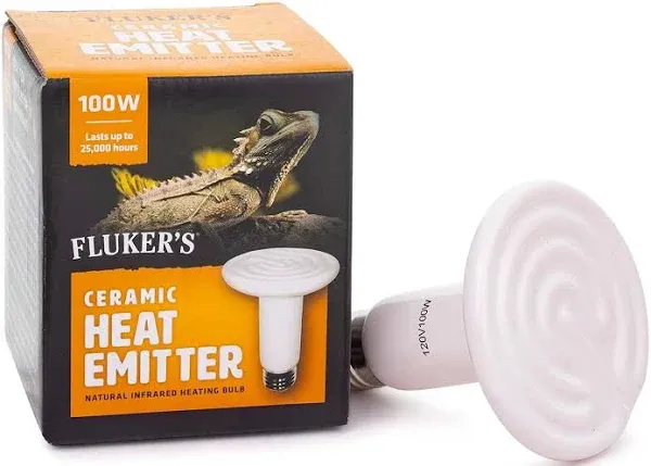 Ceramic Heat Emitter, Infrared Reptile Heating Lamp Bulb, 100 W - Flunker&#039;s