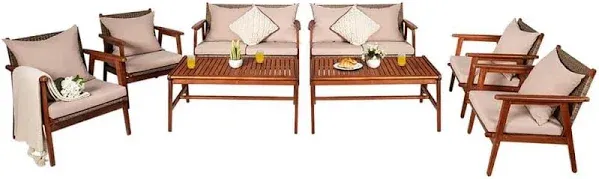 Costway 8pcs Patio Rattan Furniture Set