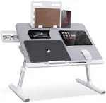 SAIJI Laptop Bed Tray Desk, Adjustable Laptop Stand for Bed, Foldable Laptop Tab