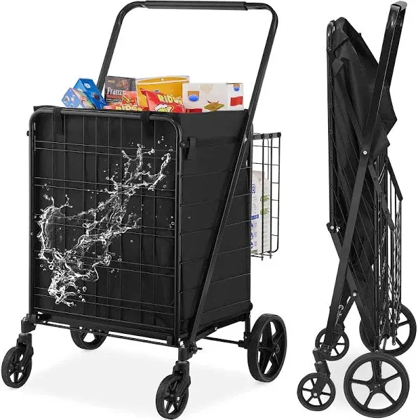 VEVOR Folding Shopping Cart with Removable Waterproof Liner