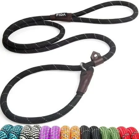 Fida Durable Slip Lead Dog Leash / Training Leash - Black