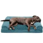 Furhaven Plush & Suede Cooling Gel Sofa Dog Bed - Large, Deep Pool