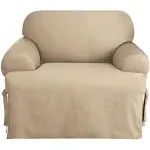 SureFit Duck 1 Piece T Cushion Chair Slipcover ,Tan