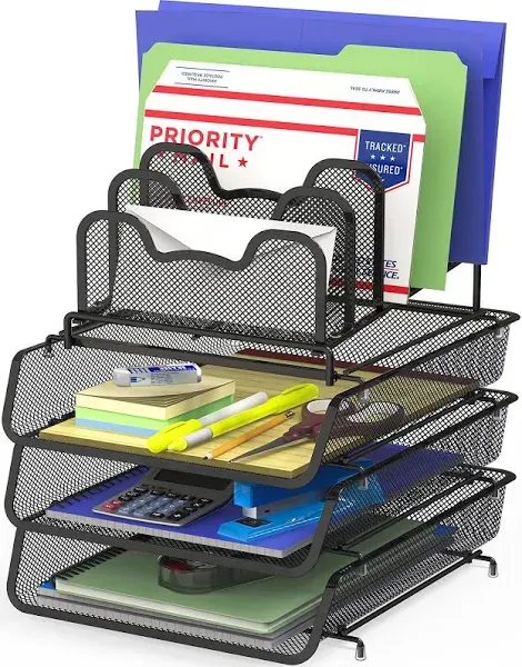 Simple Houseware Stackable Document Letter Tray Organizer