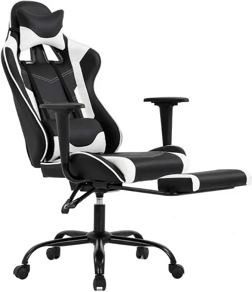 BestOffice White Office Chair High back Computer Racing Gaming Chair Ergonomic Chair