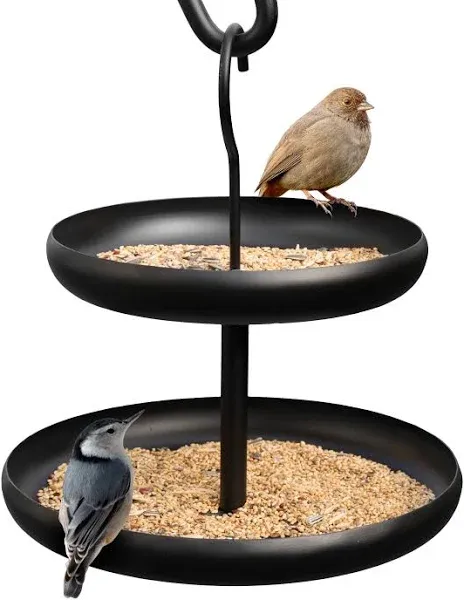 Monarch Abode Hanging Metal 2-Tier Bird Feeder