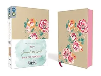 NIV, Journal the Word Bible for Teen Girls, Leathersoft over Board, Gold/Floral, Red Letter: Includes Over 450 Journaling Prompts!