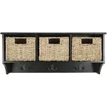 Safavieh Finley Black Hanging 3 Basket Wall Rack