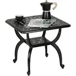 Jardin de Centennial Cast Aluminum Outdoor Side Table Antirust Outdoor End Table Patio Coffee Bistro Table for Indoor Garden Po