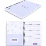 SOLIGT Monthly Budget Planner Book (Undated) with 12 Pockets for Income, Debt, Saving, Expense and Bill Tracker Organizer, Purple, Spiral Design