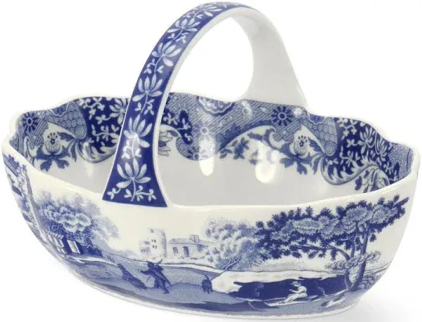 Spode Blue Italian Handled Basket