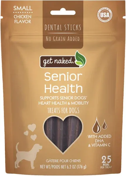 Get Naked Senior Health Dental Sticks Chicken Flavor Small