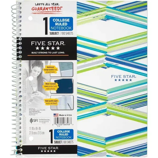 Five Star 79483111 Notebook 1 Subject