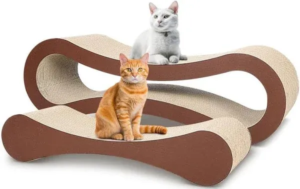 ATENGNES 2 in 1 Cat Scratcher Cardboard Furniture Protector Cat Beds for Indoor Cats