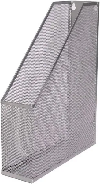 YBM Home Silver Mesh Steel Wall mount Hanging or Desktop Magazine Document Letter Mail File Holder 12 In. H x 10 In. L x 3 In. W