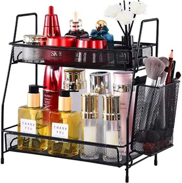 2-Tier Bathroom Countertop Spice Rack Counter Organizer