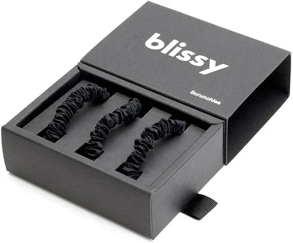 BLISSY 3-Pack Skinny Silk Scrunchies