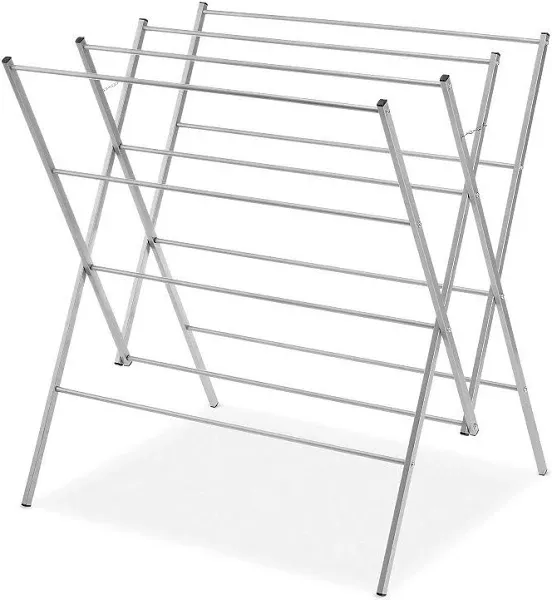 Whitmor Deluxe Folding Clothes Drying Rack, Silver