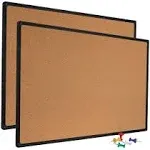 2 Pack 36 x 24 Inch Cork Notice Board Bulletin Message Memo Pin Board