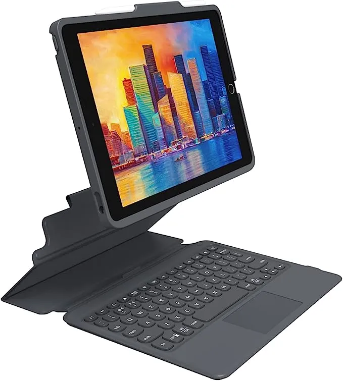 ZAGG - Pro Keys Wireless Keyboard with Trackpad and Detachable Case - Compatible with The Apple iPad 9th Gen 10.2", iPad 10.2" Pro - Charcoal