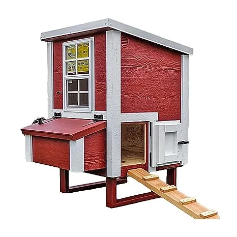 OverEZ Small Chicken Coop for up to 5 Chickens with Nesting Box - Large Bird, Poultry and Hen House Made from Wood