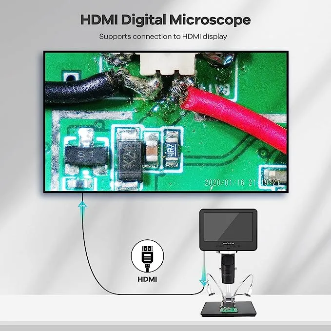 Andonstar AD246S-M HDMI Digital Microscope 2000x for Adults, 3 Lens 2160P UHD...