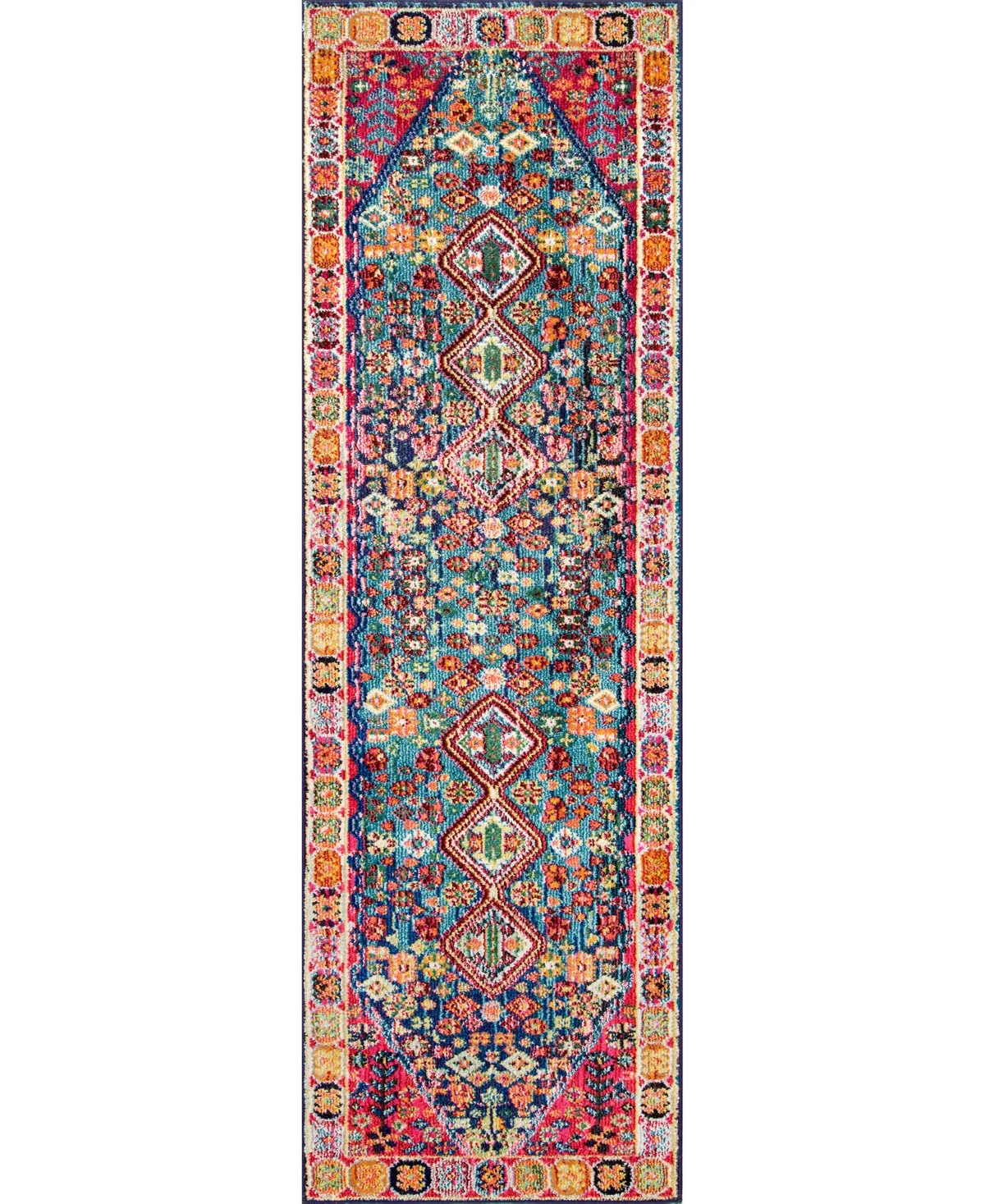 nuLOOM Erline Colorful Bohemian Runner Rug, 2' 6" x 8', Ivory