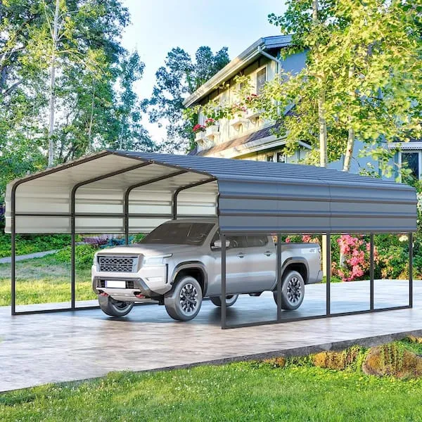 Arrow 12-ft W x 24-ft L x 7-ft H Charcoal Metal CarportArrow 12-ft W x 24-ft L x 7-ft H Charcoal Metal Carport