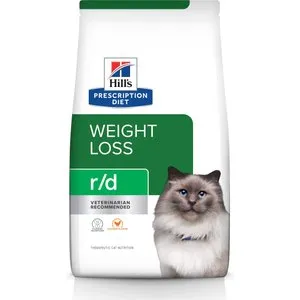 Hill's Prescription Diet r/d Weight Loss Low Calorie Dry Cat Food, Chicken - 17.6 lb bag