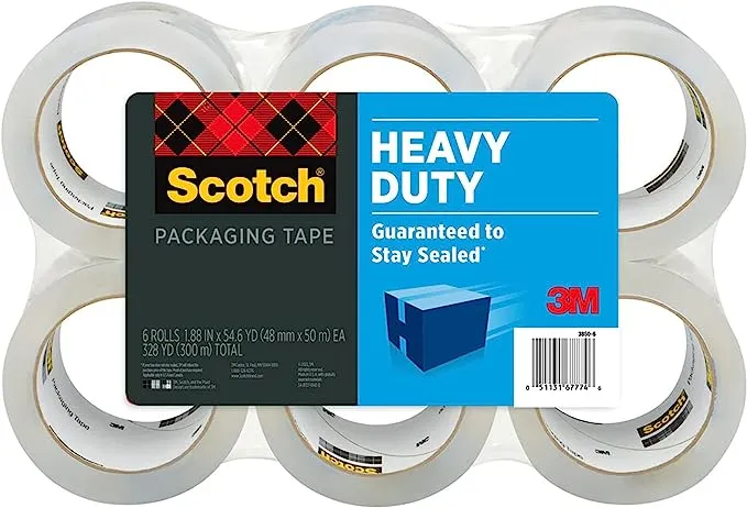 Scotch 1.88 in. x 43.7 yd. Heavy Duty Shipping Packaging Tape (8-Pack)