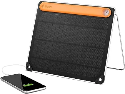 BioLite, SolarPanel 5+, Ultraslim 5-Watt Solar Panel with 3,200 mAh Battery, 13.76 oz, 10.12 x 8.19 x 0.94