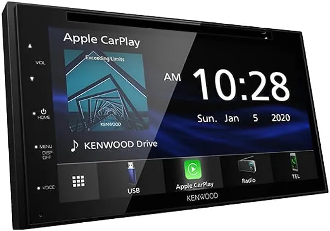 KENWOOD DDX5707S Double Din DVD Car Stereo with Apple Carplay and Android Auto, 6.8 Inch Touchscreen, Bluetooth, Backup Camera Input, Subwoofer Out, USB Port, A/V Input, FM/AM Car Radio