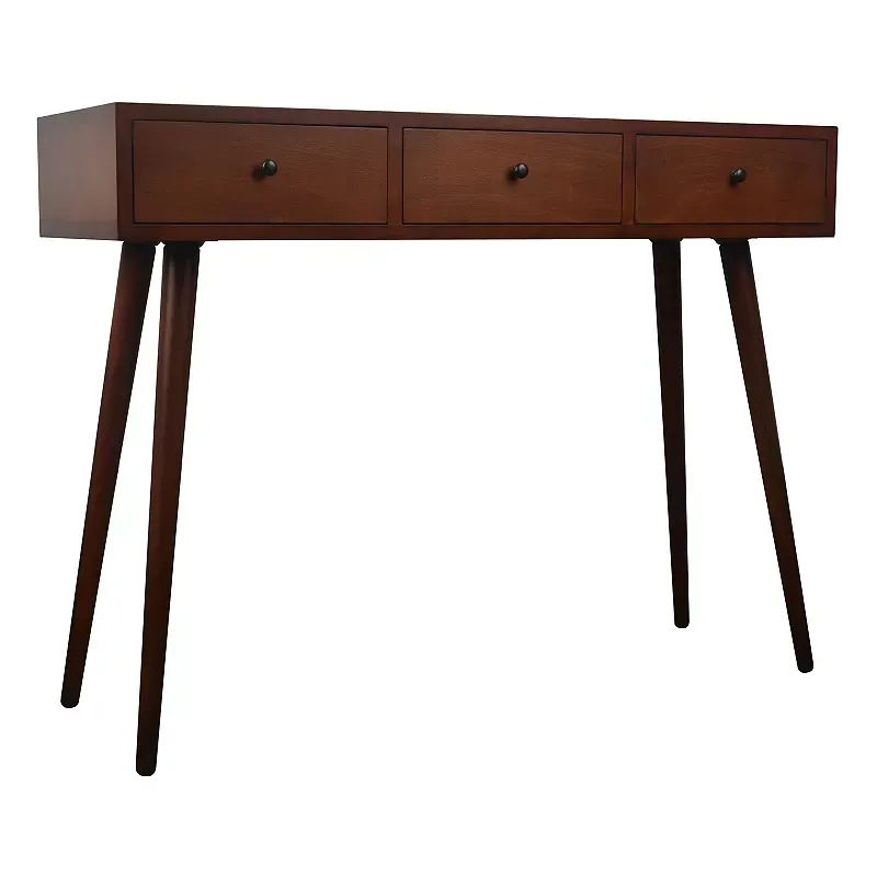 Decor Therapy Mid Century 3-Drawer Console Table