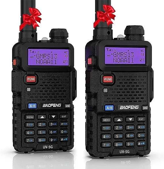 BAOFENG UV-5G (UV-5X) GMRS Radio, Long Range Rechargeable Two Way Radio with NOAA Weather Receiving & Scanning, GMRS Handheld Radio for Adults, Support Chirp, 2 Pack