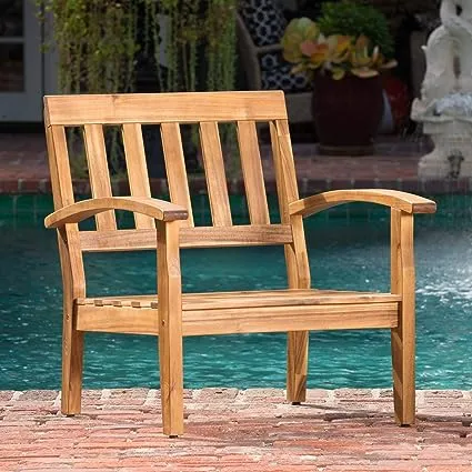 Christopher Knight Home Peyton Outdoor Wooden Club Chairs with Cushions, 2-Pcs ...