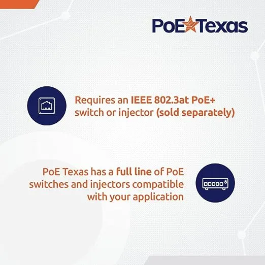 PoE Texas PoE+ Power and Separate Gigabit Data, Compatible with Google Mesh, Eero, Nest Cam, Apple Pro, Air, & Mini Tablets, Google Pixel, Surface Go, Samsung Galaxy & Others.