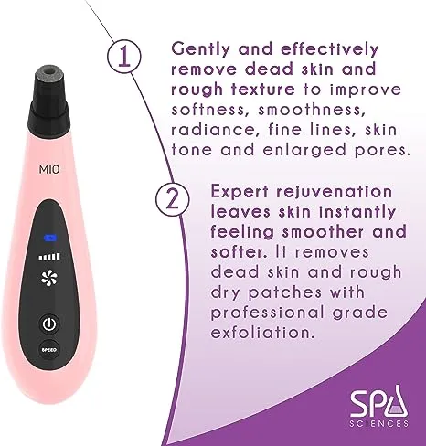 Spa Sciences - MIO - Diamond Tip Microdermabrasion Blackhead Remover, Pore Cleansing, & Resurfacing System - Reduces Acne Scars, Wrinkles, and Exfoliates for Clearer Skin