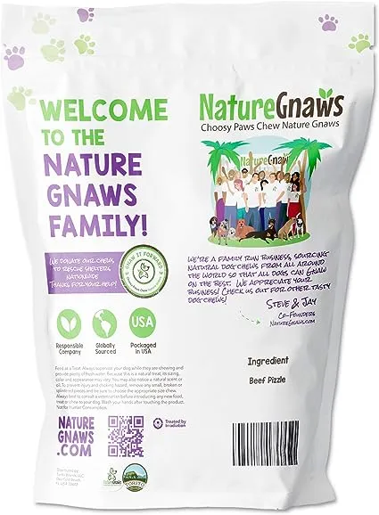 Nature Gnaws Small Bully Sticks for Dogs - Premium Natural Beef Bones - Thin Long Lasting Dog Chew Treats for Light Chewers & Puppies - Rawhide Free - 6 Inch (5 Count)